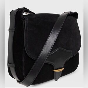 Isabel Marant Black Suede Botsy Saddle Bag